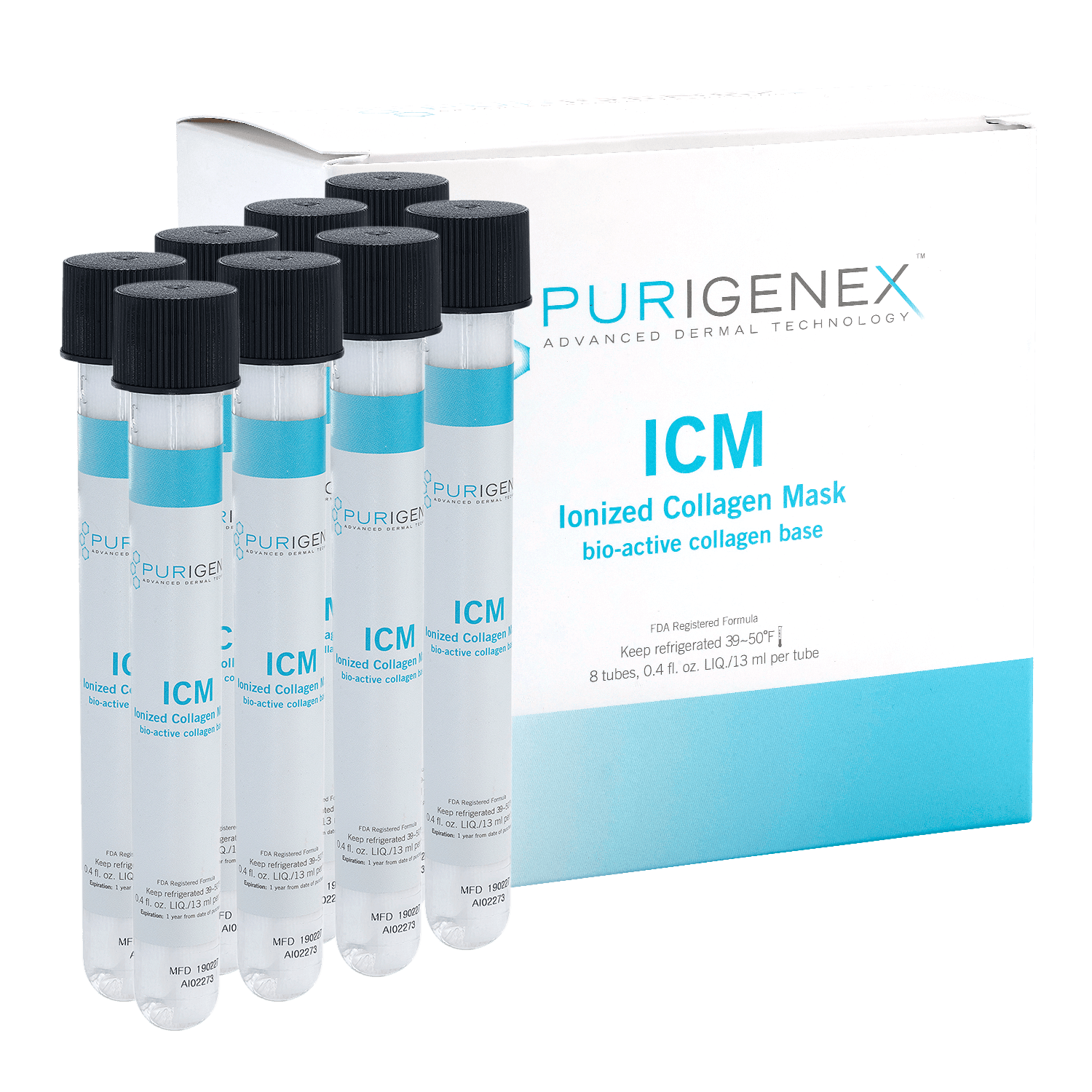 Ionized Collagen Mask bio-active collagen base - bottles and box